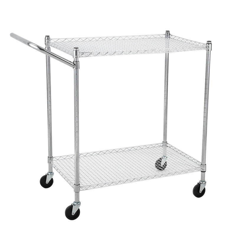 Metal Mesh Cart With Wheels, 36.6" H x 17" W  x 29.5" D
