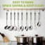 Ensemble d'ustensiles de cuisine 9 pièces en acier inoxydable avec poignées allongées et trous de suspension-110405804