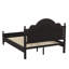 Lit tapissier Mid-Century moderne en bois massif avec tête de lit brun clair-554144143-558803723