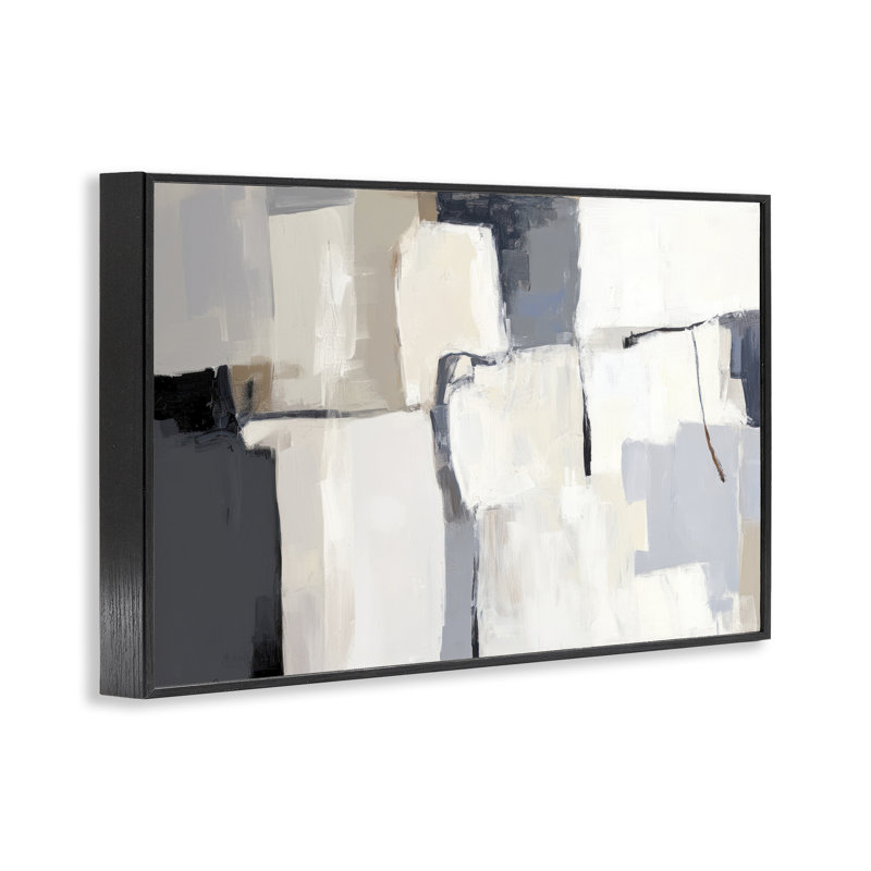 Tapisserie abstraite abstraite encadrée, design par Irena Orlov, H 12 po x l 18 po, Giclée encadrée noir minuit