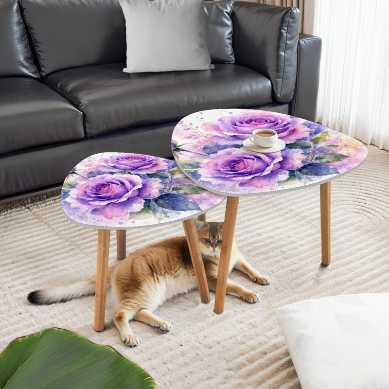 Ensemble de 2 tables basses gigognes Triangle