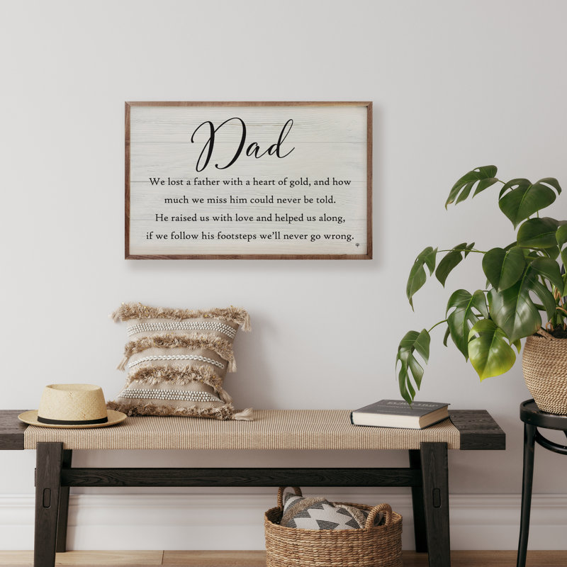 Memorial For Dad Whitewash, 10" H x 16" W