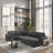 U2660 Grey Sectional W/pull Out Sofa Bed