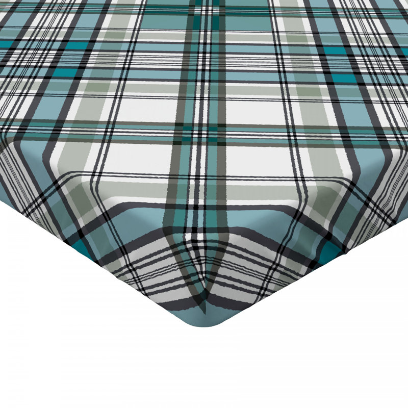 Microfiber Plaid Fitted Sheet, Full Fitted Sheet