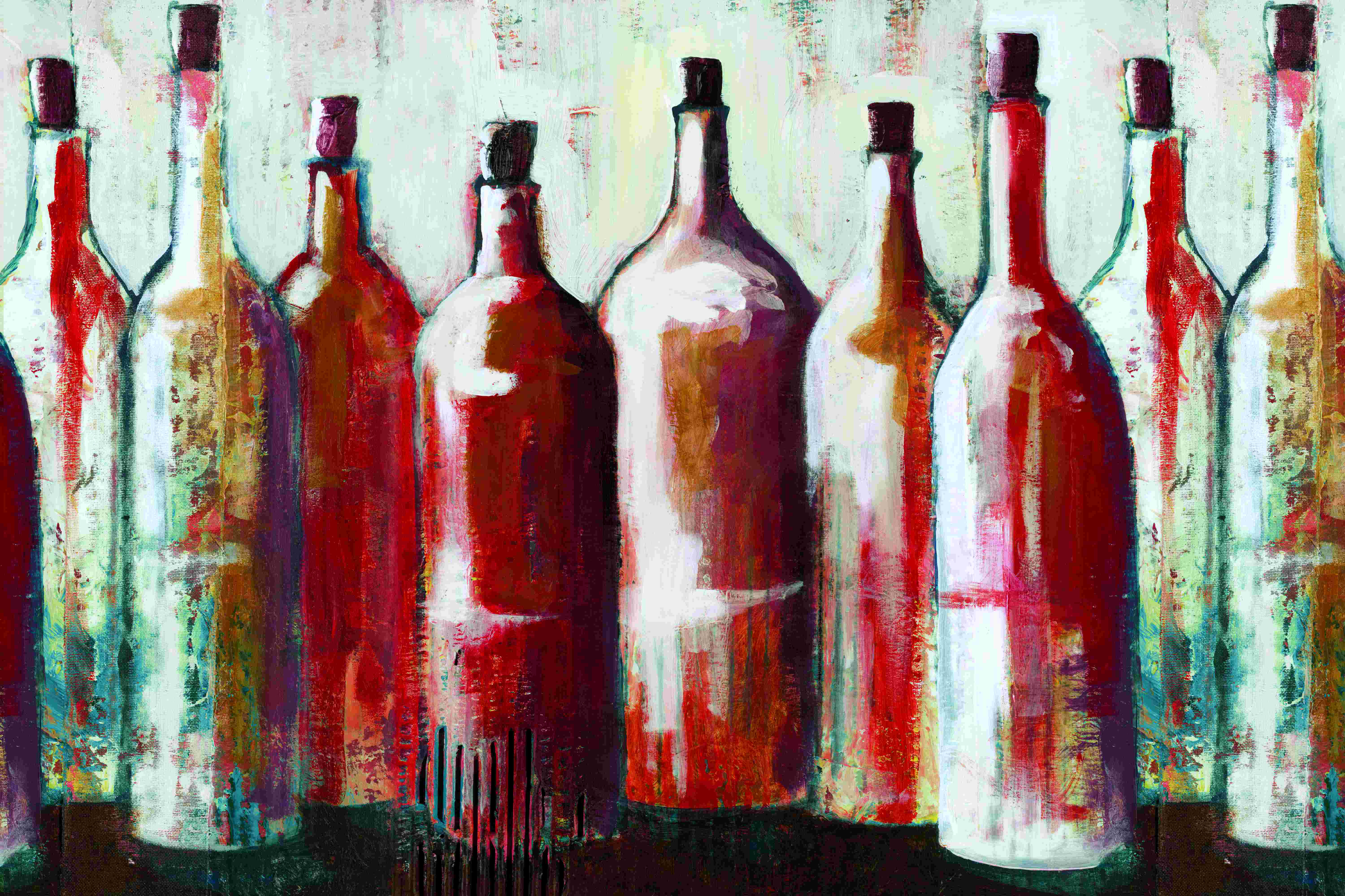 Winston Porter Wine In A Line On Canvas Painting | Wayfair