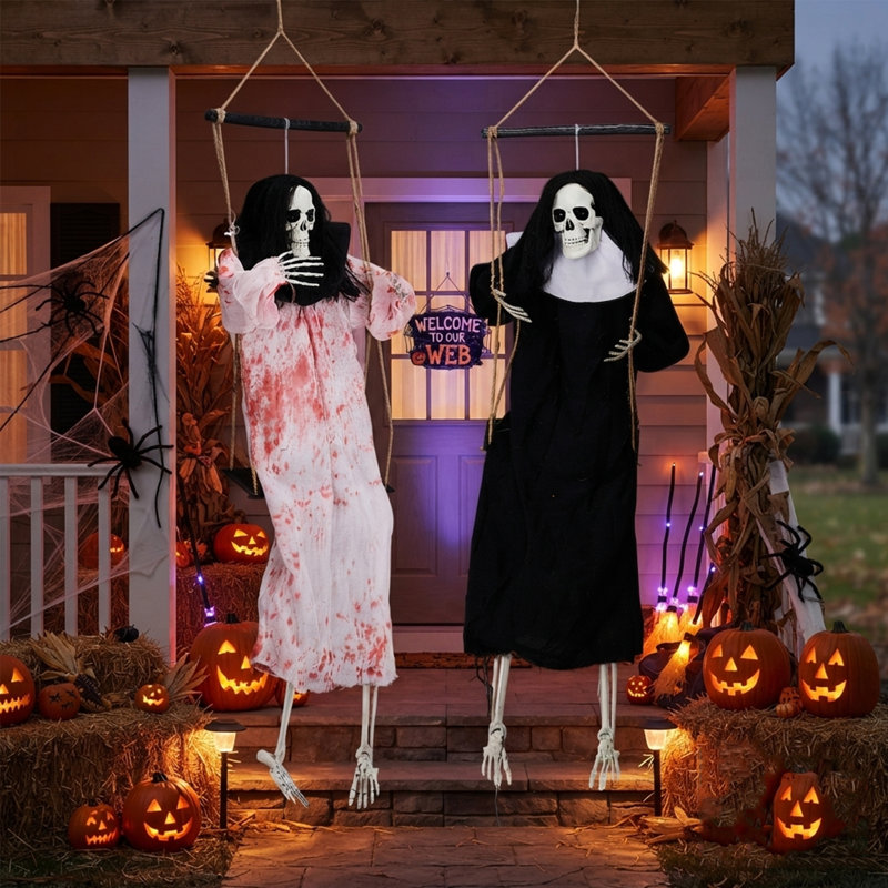 Ensemble fantôme suspendu 3 pi - décoration d'Halloween illuminée (paquet de 2)