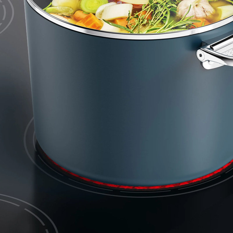 Joseph Joseph Space Ceramic Non-Stick 8.5 Qt. Stock Pot with Folding Handles and Lid