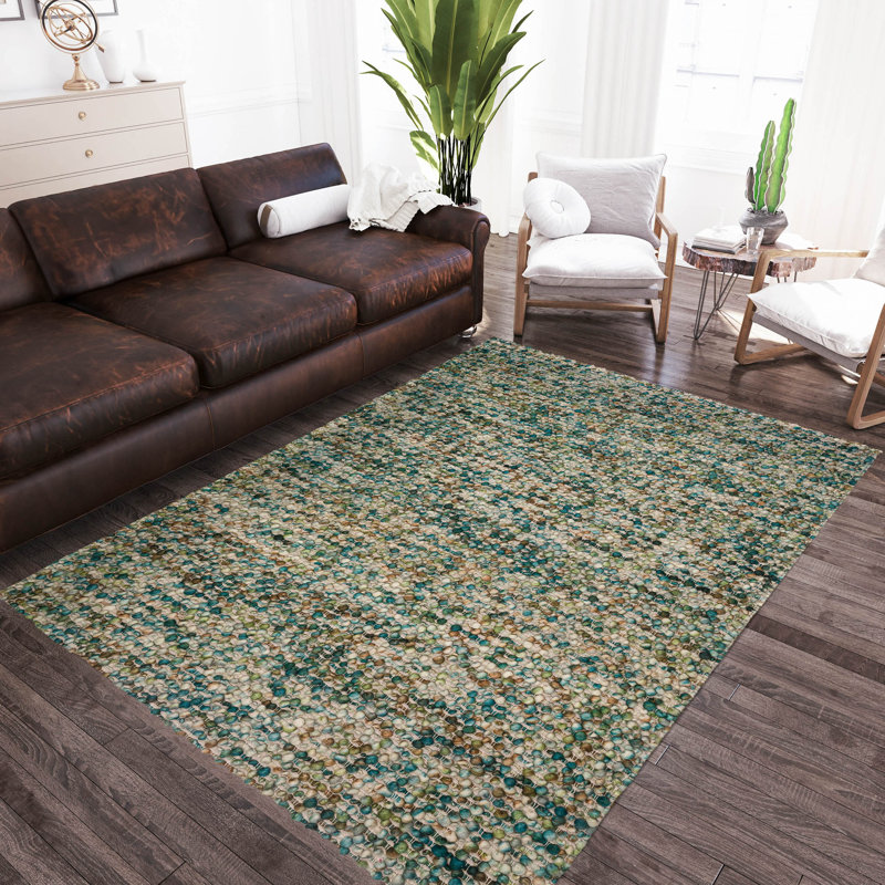 Tapis bleu sarcelle Avarni, Rectangle 8 pi x 10 pi
