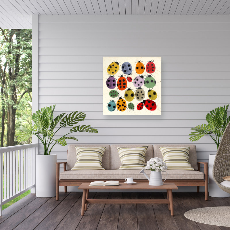 Coccinelle bolognaise sur impression sur toile, H 24 po x l 24 po