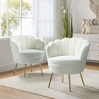 Fauteuil demi-tonneau en velours 30 po Hendrix