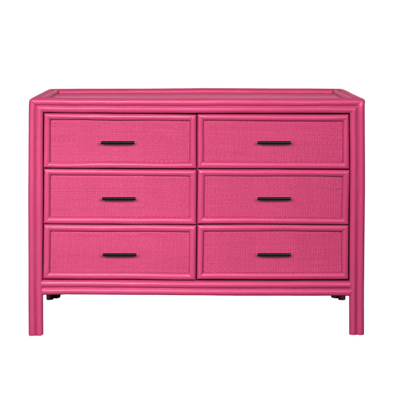Aruba 6 - Drawer Dresser, Hot Pink
