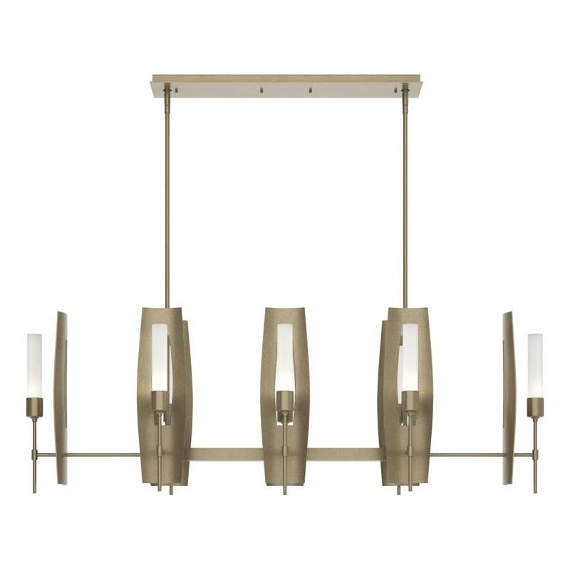 Passage 8 - Light Kitchen Island Linear Pendant, Frosted, Soft Gold