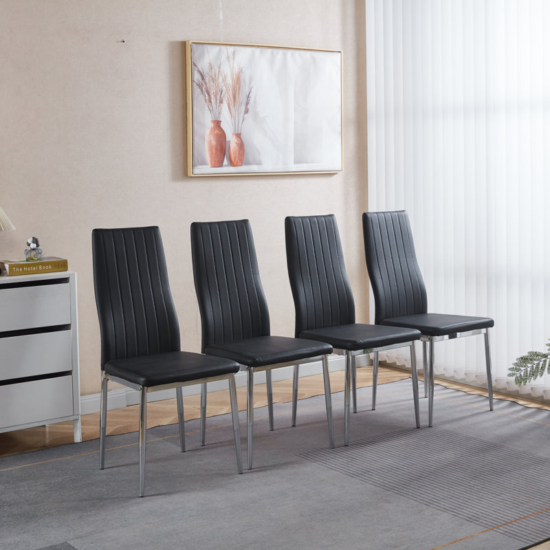 Ensemble de salle à manger 1 + 4,5 pièces, table de salle à manger à pieds en métal Mid-Century pour 4-6 personnes avec plateau en verre, table de salle à manger à piédestal, table basse de loisirs