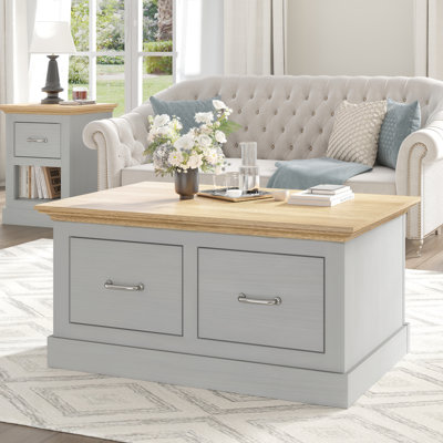 Table basse Ivison l 35,4 po à 2 tiroirs