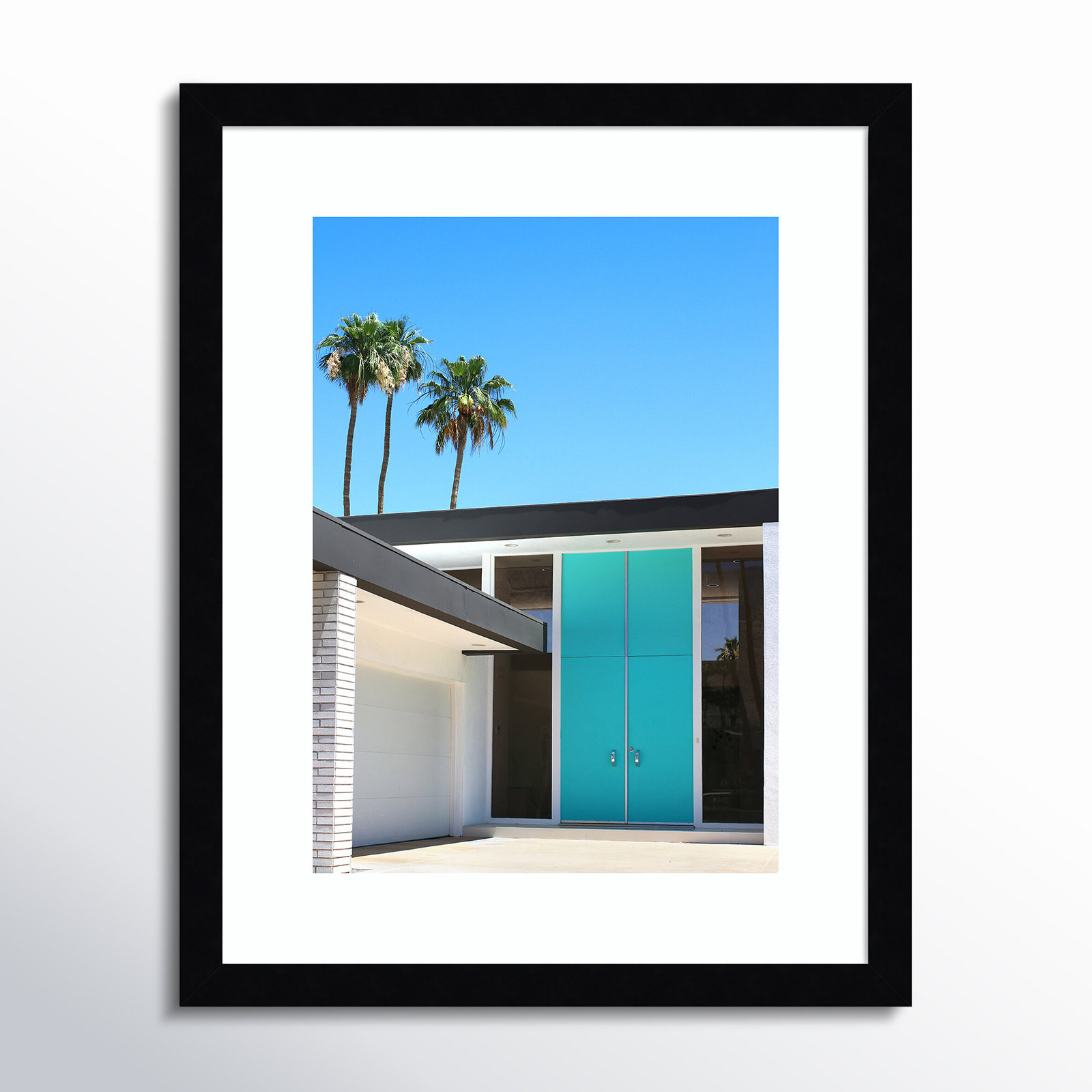 Palm Springs King by Rachel Dowd, Noir Black Framed, 19.38" H x 15.38" W x 0.875" D
