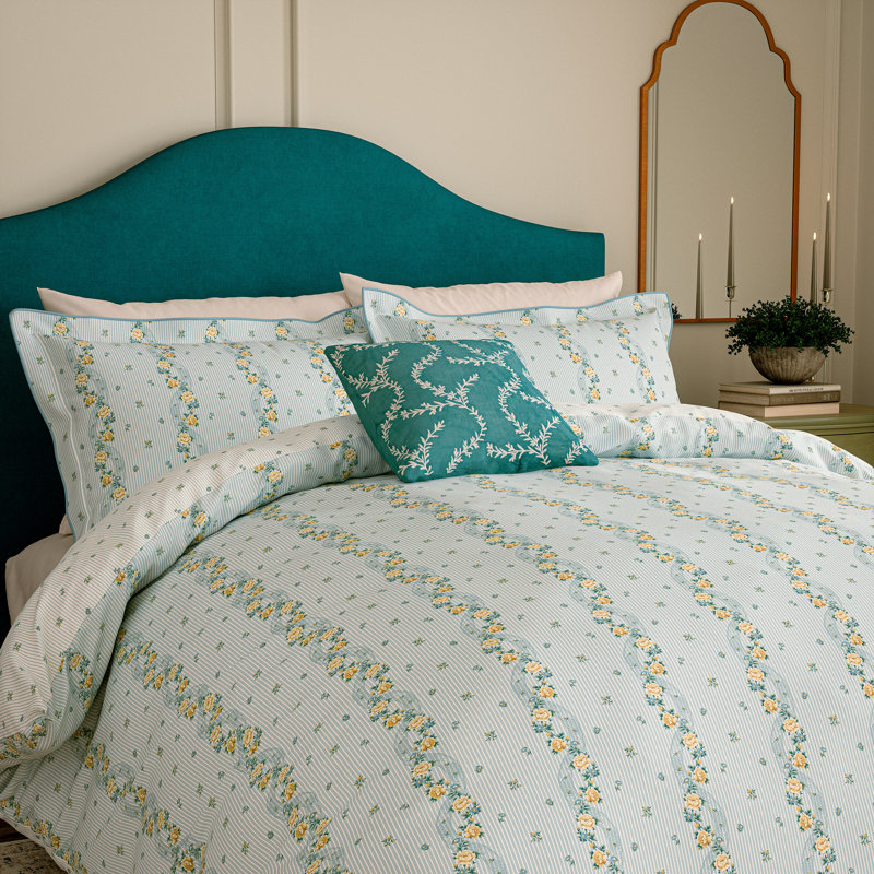 Chinese Magpie Cotton Floral Duvet Cover Set, Double Duvet Cover + 2 Pillowcases
