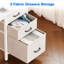 Bureau réversible 48 po à 3 tiroirs avec crochets, bacs de rangement en tissu pour bureau personnel, blanc-133879738-133879740