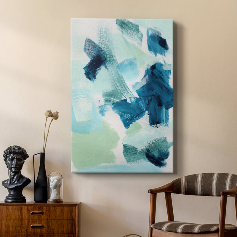 Teal Composition II -Custom Wrapped Gallery Cavas