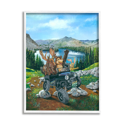 " Woodland Animals Off-Roading " Acrylic Painting