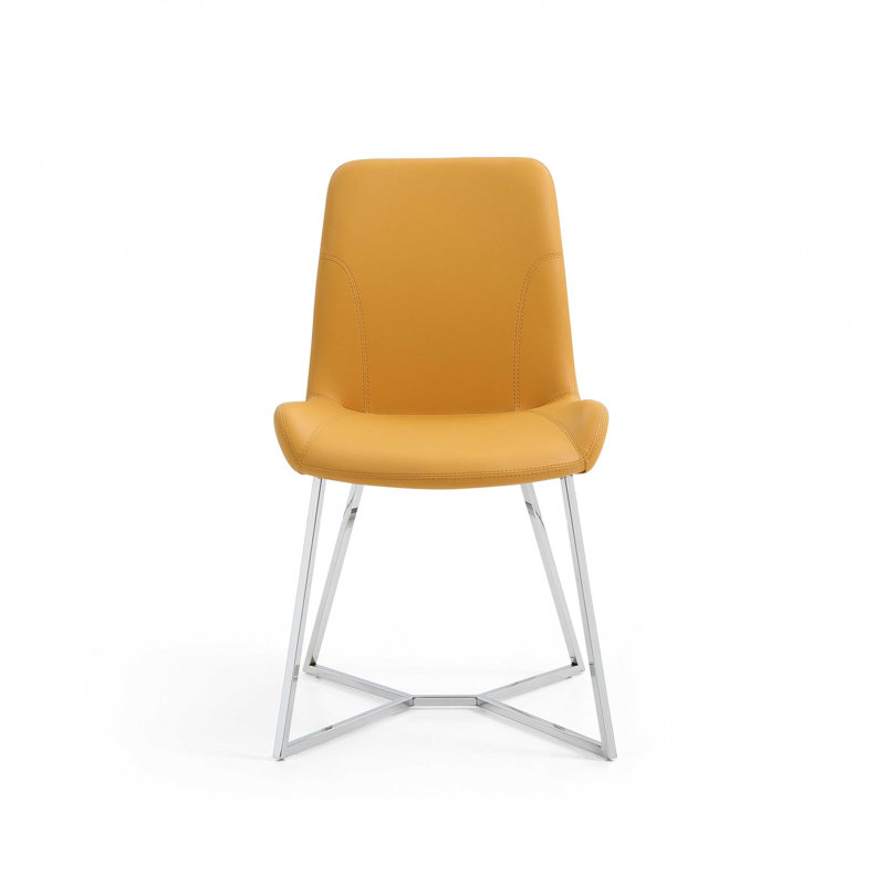Chaise d’appoint rembourrée akain, Jaune, 1