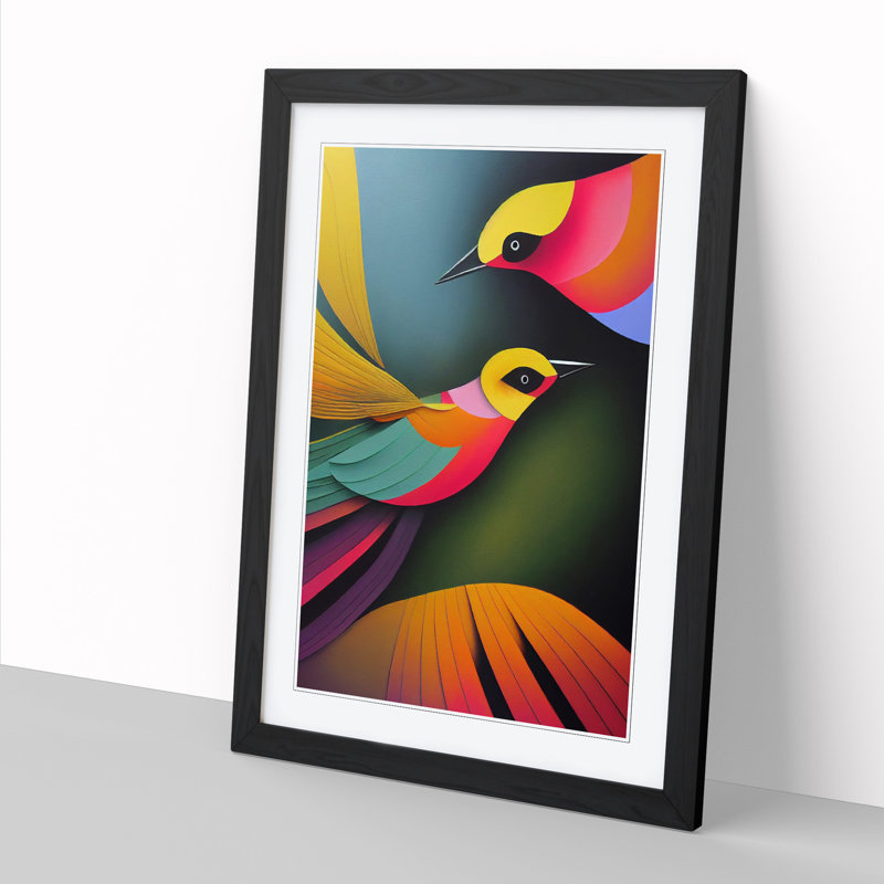 Bird Action Vol.2 - Single Picture Frame Print, 64cm H x 46cm W, Black Framed