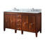 Brentwood 61" Double Bathroom Vanity with Carrara Marble Top-227809195