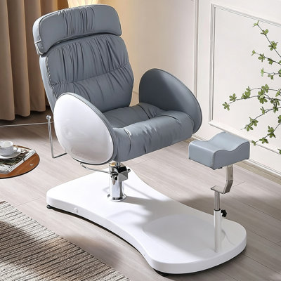 Fauteuil pédicure sans plomberie pour Nail Tech, station de pédicure hydraulique réglable avec repose-pieds, fauteuil inclinable professionnel pour le salon, gris