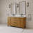 Pista 60 in. Double Sink Freestanding Sierra Oak Bath Vanity with Carrara White Engineered Marble Top (Assembled)