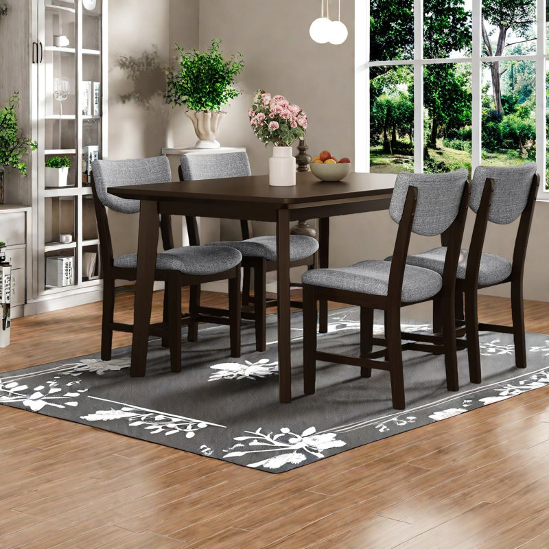 Ensembles de table de salle à manger compacts et rustiques, en bois massif, de style maison de campagne
