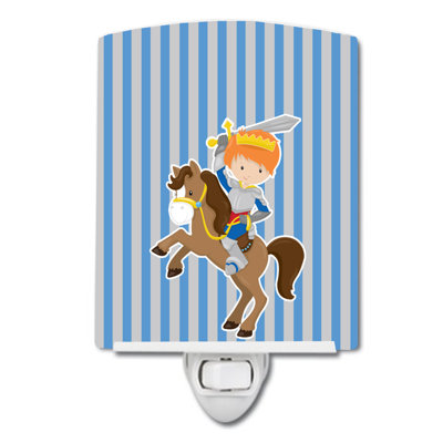Ginger Boy Knight on Horse Ceramic Night Light