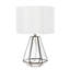 Lampe de table géométrique en verre et laiton Luchia, transparente, H 18,25 po
