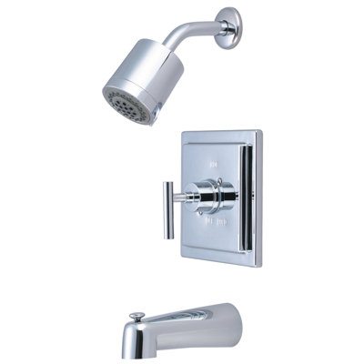 Manhattan Volume Control Tub and Shower Faucet with Single Lever Handle