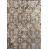 Transition Trellis Gray Brown Area Rug