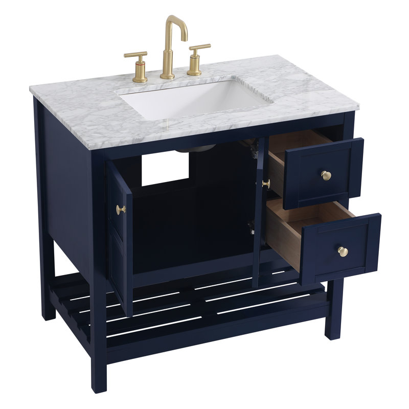 Ensemble de meuble-lavabo simple 36 po Pagano, bleu