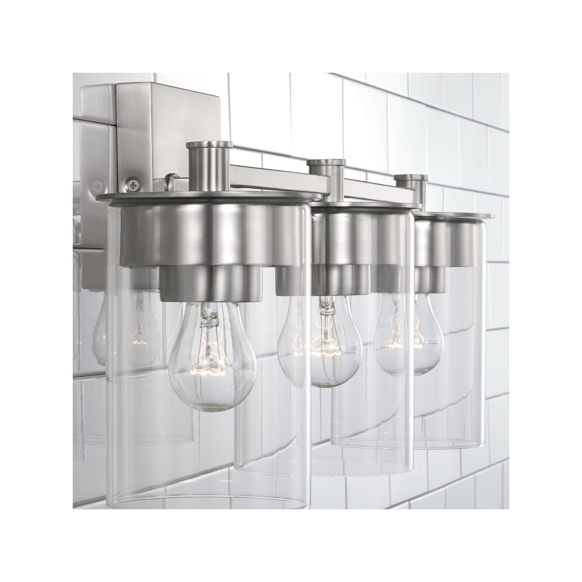 Elstone 3 Light Dimmable Vanity Light, Brushed Nickel