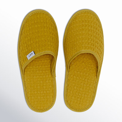Pantoufles simples en coton gaufré