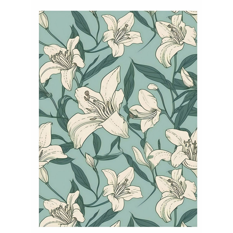 Floral, motif floral II, H 16 po x l 12 po