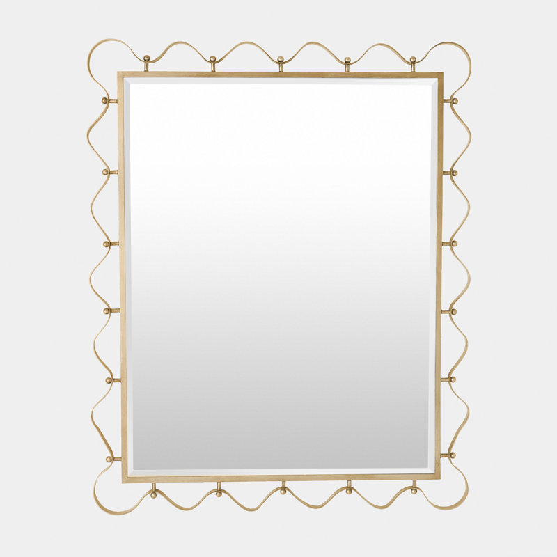 Les Vagues Rectangle Iron Beveled Mirror