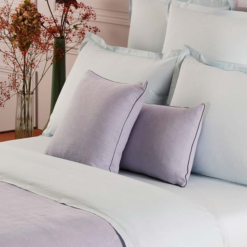 PIGMENT Linen Pillow Cover & Insert, Purple, Rectangle 13"H x 22"W