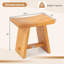 Tabouret de bain spa 19,5 "en teck avec siège incurvé pour salle de bain