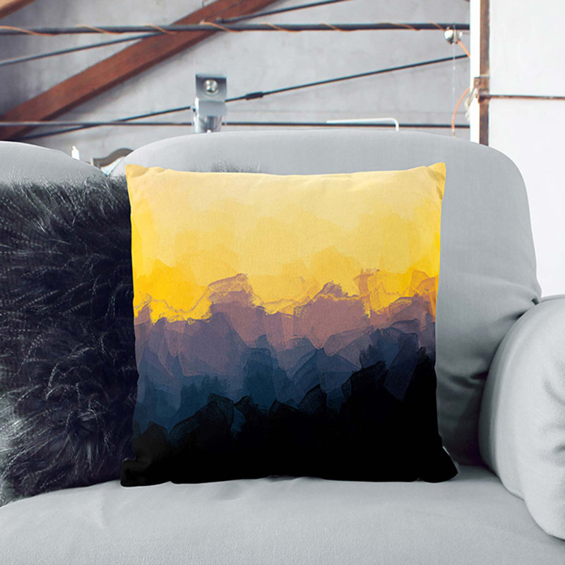 Mount Seymour in Canada Cushion with Filling, Black, 40cm H x 40cm W x 15cm D