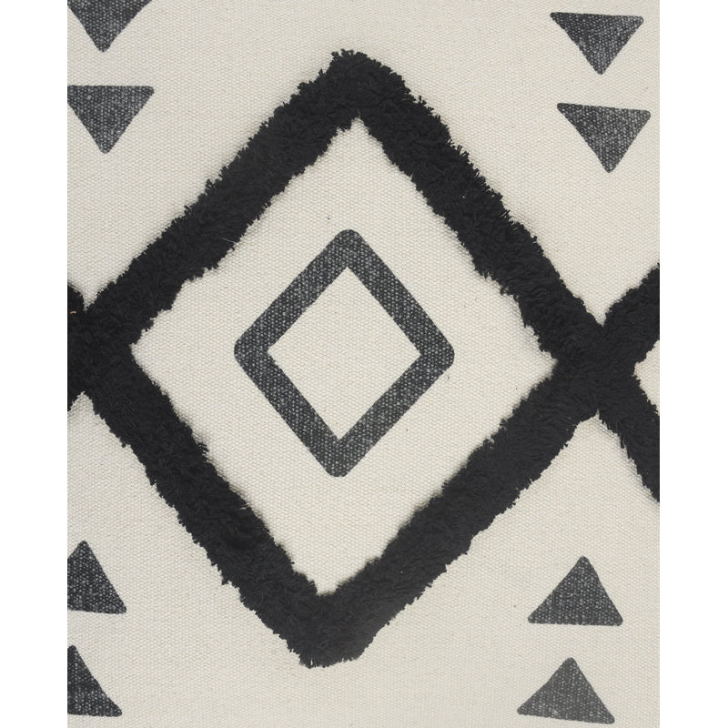 Modern Geometric Tufted Cotton Throw Pillow