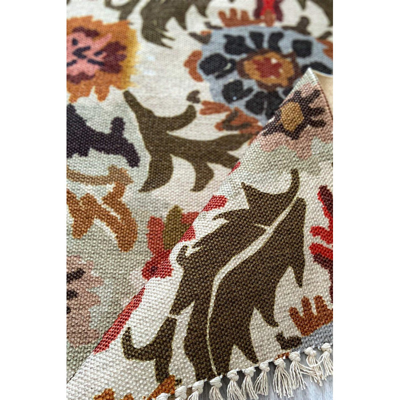 Tapis en coton, Rectangle 3 pi 11,24 po x 5 pi 10,87 po