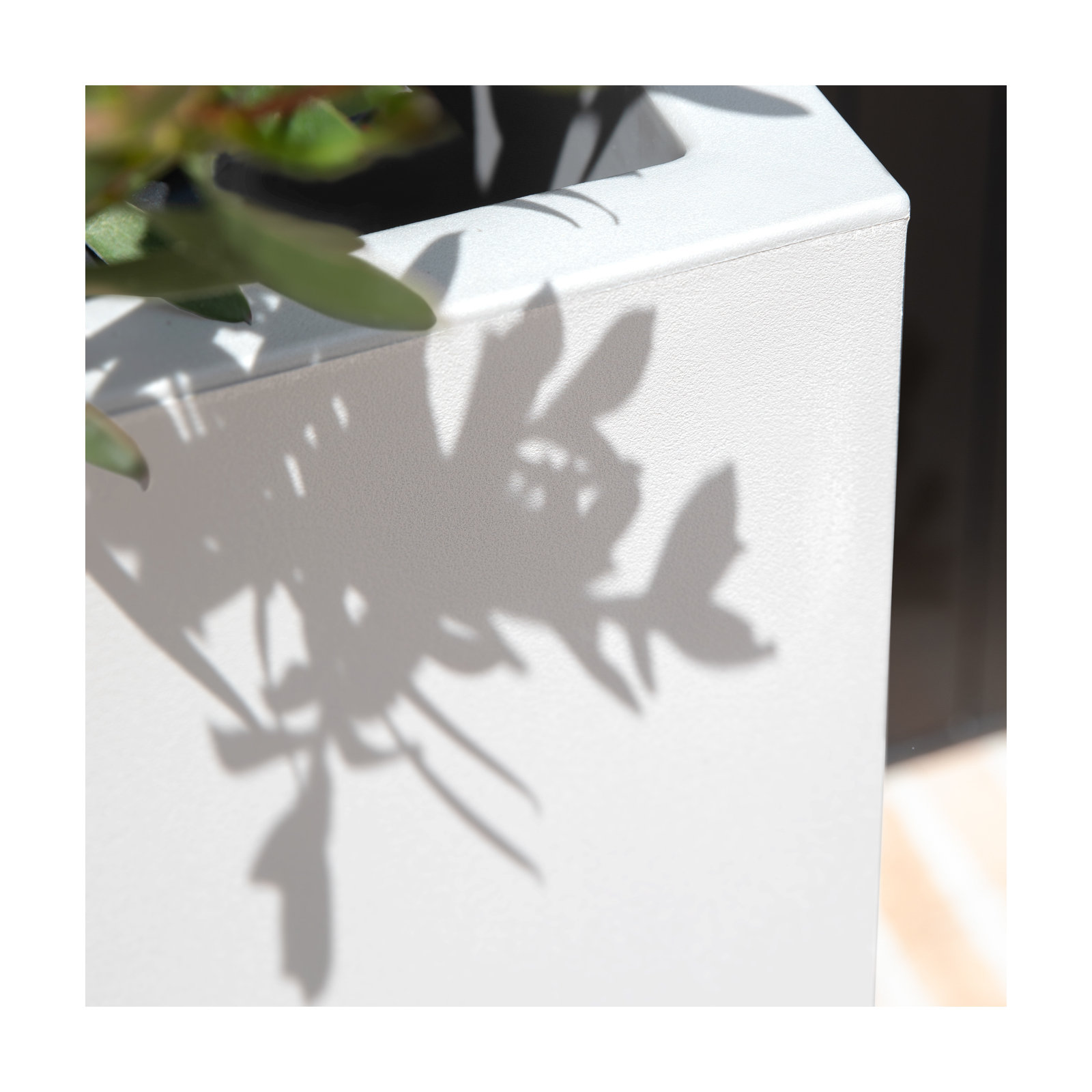 Block Series Pedestal Planter, 31.75” H x 15.5” W x 15.5” D, White