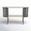 Oval Two-Toned 1 Shelf Console Table With Mesh Side Panels And Tabletop