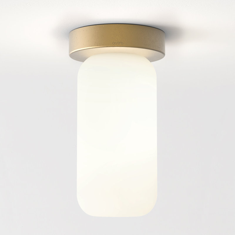 Tacoma 1 - Light Flush Mount, Frosted, Antique Brass, White (Opal)