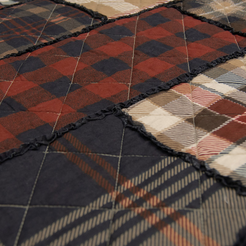 LJ Plaid 2pc Cotton  Quilt Set