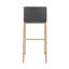 Tabouret de bar contemporain en acier doré et similicuir gris - ensemble de 2