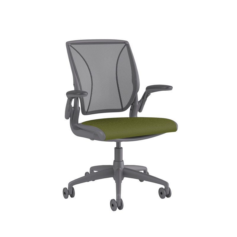 Diffrient World Wool Task Chair, Gray, Catena/Caraway, Corde/Peacock