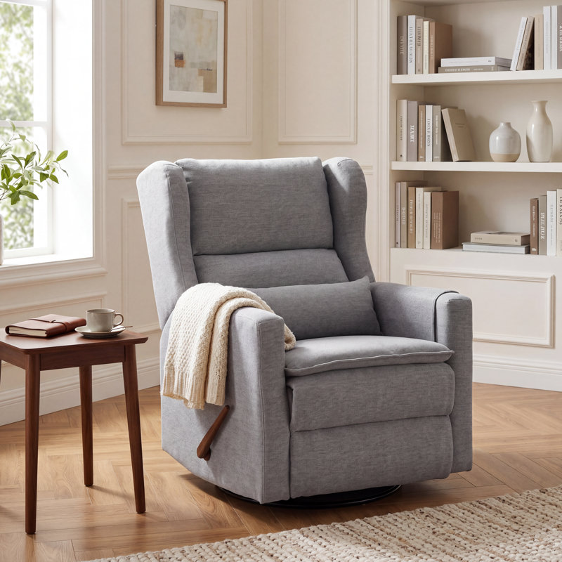 Fauteuil inclinable manuel Zeno avec appui-tête réglable et fonction bascule, gris, Gris chenille